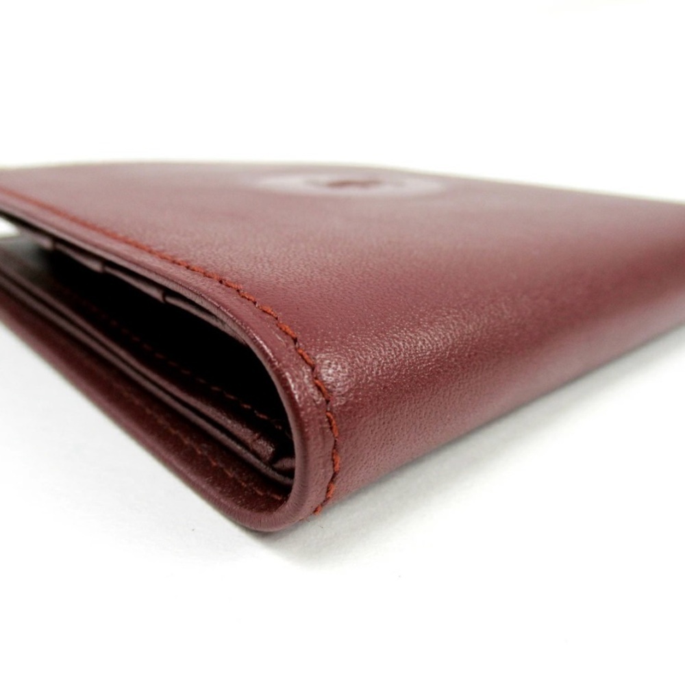 EUC Cartier bifold, wallet Masteline Bordeaux Enamel Leather Authentic - Picture 5 of 7